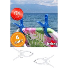 4 Adet Xxl Büyük Boy Şezlong Plaj Havlusu Mandalı Halı Asma Battaniye ve Havlu Tutucu Mandal