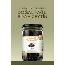 Kozoliv Doğal Gemlik Çeşidi Yağlı Siyah Zeytin 400 gr Cam Kavanoz