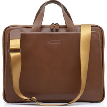 ABESS Premium Hakiki Deri Evrak Çantası - Lüks Gerçek Deri Laptop Çantası - Unisex İnce Tasarım 15.6 İnç Uyumlu (A5276T) | İş & Ofis