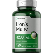Horbaach Lion\'s Mane 4200 Mg 120 Veg Bioperine Black Pepper Extract Capsules Non-Gmo / Gluten Free