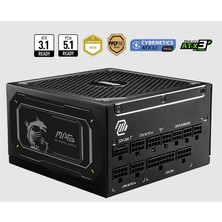 MSI Msı Mag A1000GL Pcıe5 Iı 1000W 80+ Gold Atx 3.1 Pcıe 5.1 Power Supply