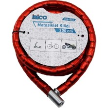 Ronanna Kırmızı Motor Bisiklet Kilidi 22 mm x 200 cm