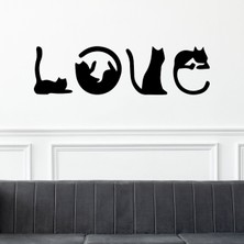 To Design Lab Love Yazılı Kedi Tablosu T000000022
