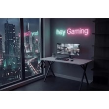 Vivense Gaming Oyuncu Masası, Beyaz Siyah, 120 cm