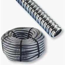 Çet-San 50 Metre 18LIK Çelik Spiral Boru 18MM Çelik Spiral Elektrik Borusu Dış Mekan Kullanıma Uygun