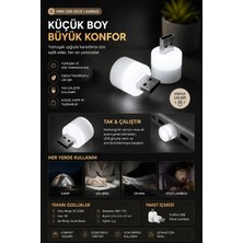 Derwell Taşınabilir Mini USB LED Gece Lambası Tak Çalıştır 1W Sıcak Beyaz Işık Enerji Tasarruflu Kitap Okuma Aydınlatması Powerbank Kamp Laptop Araç Içi Priz Uyumlu Küçük Taşınabilir Ampul Lambası