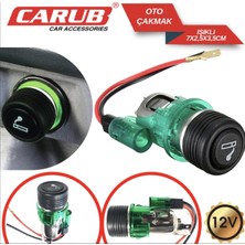 Carub Oto Çakmak 12V Işıklı Araç Çakmaklığı