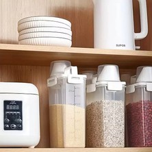 Ronanna Ölçü Kabı Kapaklı Bakliyat Saklama Kabı - Kulplu Tasarım - 1800 ml