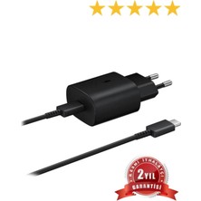 3 Easy Tekno Ithalatçı Garantili Samsung Note 10-S10-A70-A80-A90 25W Şarj Cihazı Aleti Siyah Siyah USB Type C 2