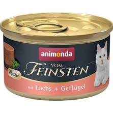 Animonda Vom Feinsten Somonlu ve Kümes Hayvanlı Yetişkin Kedi Konservesi 85 gr