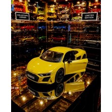 Oyuncak Sahili Audi R8 Coupe 2020 V10 Model Metal Collectıon 12cm Dıecast Çekbırak Demir Araba Orıgınal Audı Metalic Sarı