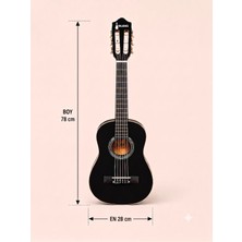 Valares Qcg 3024 36 3/4 Siyah Klasik Gitar Çocuklar Için Ideal Yumuşak Tını Kolay Çalım Çanta ve Pena Hediye Siyah