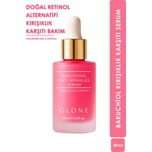 Glone Bakuchiol Kırışıklık Karşıtı Serum | Doğal Retinol Alternatifi ve Pürüzsüz Cilt Görünümü İçin | Hyaluronik Asit & Centella | 30 ml