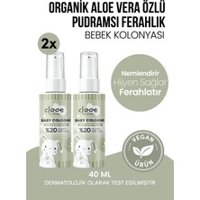 Clooe Vegan Bebek Kolonyası Organik Aloe Vera Özlü Soft Baby Musk Pudramsı Ferahlık 40ML 2'li Set