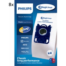 Çınaroğlu Ticaret  Philips Uyumlu Fc 9054 Jewel Süpürge  5 Katlı Toz Torbası S-Bag (8 Adet) FS10705K