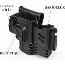 Multicam Siyah Level 2 Polimer Şarjörlü Silah Kılıfı
