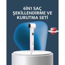 Ronanna 6-In-1 Saç Şekillendirme Seti Yüksek Hızlı Motor Negatif Iyon LCD Ekran