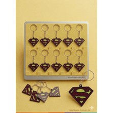 Reva Store Revastore.3d Superman Logolu 3D Baskı Anahtarlık 10'lu Paket – Dekoratif Süper Kahraman Anahtarlık, Hediyelik Anahtarlık