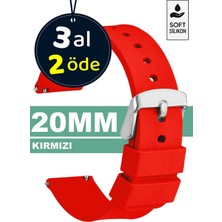 Trendburada 20mm Fossil-Welder-Wesse-Casio-Armani-Omega-Seiko-Tissot Saat Uyumlu Silikon Saat Kordonu Kayışı MR2