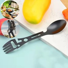 Ronanna Taktiksel Spork Kaşık Çatal - 5 Fonksiyonlu - Paslanmaz Çelik