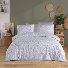 Karden Flower Dream Cotton Orbit Mavi %100 Pamuk Poplin Çift Kişilik Nevresim Takımı