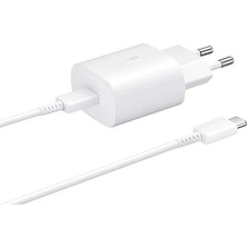 3 Easy Tekno Şarj Edilebilir Pil SM-A805F A80 EP-TA800N Typec 25W Kablolu Hızlı Şarj Adaptörü Beyaz