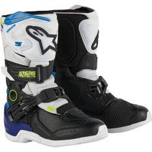 Alpinestars Tech 3s Kros Çocuk Motosiklet Botu Beyaz  Siyah  Mavi