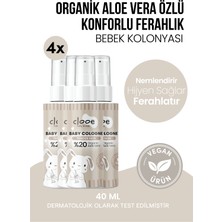Clooe Vegan Bebek Kolonyası Organik Aloe Vera Özlü Tender Skin Pudramsı Ferahlık 40ML 4'lü Set