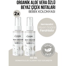 Clooe 2'li Bebek Kolonyası White Blossom 40 ml - Beyaz Çiçek Notalı - Organik Aloe Vera Özlü - Vegan - Hızlı Kuruyan