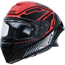 Just1 J-Str Tactical Kapalı Motosiklet Kaskı Kırmızı  Gümüş