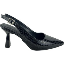 Matzeliger MZG1157 Siyah Kadın Kalem Topuklu Stiletto