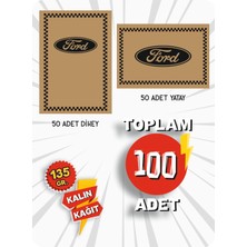 Hasyüncü Ofset Matbaacılık 35X50 135 Gr. Kraft Kağıt Oto Paspası Ford 50ADET Yatay 50 Adet Dikey