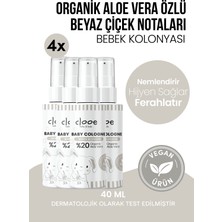 Clooe Alüminyumsuz Vegan Bebek Kolonyası Organik Aloe Vera Özlü White Blossom Kalıcı Ferahlık 40ML 4'lü Set