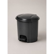 Jet's Home Antrasit Pedallı Çöp Kovası 6 L Içi Kovalı Hijyenik Banyo ve Makyaj Masası Tipi Küçük Boy Çöp Kutusu