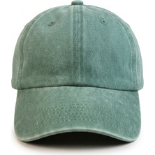 Lyra Vintage Eskitme Haki Yeşil Pamuklu Yıkamalı Unisex Kep Şapka