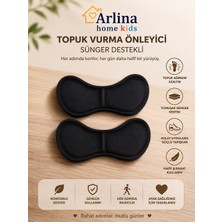 Arlina Home Kids Topuk Vurma Önleyici Sünger Destekli Siyah