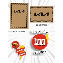 Hasyüncü Ofset Matbaacılık 35X50 135 Gr. Kraft Kağıt Oto Paspası Kia 50ADET Yatay 50 Adet Dikey
