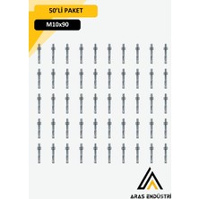Aras Endüstri Arasendüstri Klipsli Çelik Dübel (M10X90)- (50'li)