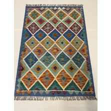 Afgan Halı El Dokuma Afgan Kilim Çift Taraf Kullanım Kök Boya 102 x 149 cm