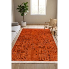 Halı Special Vera Kiremit Kaymaz Taban Geometrik Pamuklu Yıkanabilir Salon Mutfak Oturma Odası Modern Kilim