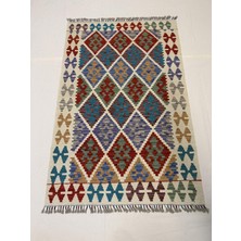Afgan Halı El Dokuma Afgan Kilim Çift Taraf Kullanım Kök Boya 102 x 156 cm