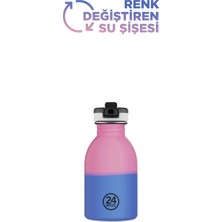 24 Bottles Kids Bottle Reactive Pembe/Mavi Paslanmaz Çelik Çocuk Su Matarası 250 ml