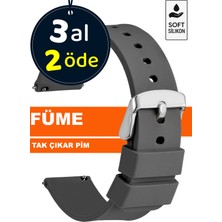Trendburada 18MM-20MM-22MM-24MM Füme Renk Soft Silikon Saat Kordonu Kayışı A72 FUME