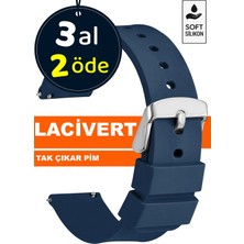 Trendburada 18MM-20MM-22MM-24MM Lacivert Renk Soft Silikon Saat Kordonu Kayışı A72 LACIVERT