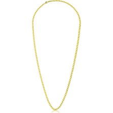 İryum Pullu 4mm Altın Zincir  55cm /22 Ayar