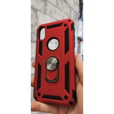 Vendas Ucuzluk Çadırı iPhone XR Uyumlu Yüzüklü Zırhlı Kılıf - Kırmızı