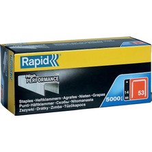 Rapid Zımba Teli Tip 53, 14 mm Zımba, 5.000 Adet Büyük Paket, Ahşap ve Kumaşlar Için Ince Tel Kıskaçlar