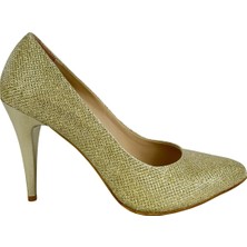 Matzeliger MZG1176 Altın Kadın Ince Topuklu Stiletto