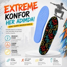 Black Flex Blackflex Urban Ride Memory Foam Darbe Emici Digital Baskılı Hafızalı Erkek Iç Tabanlık