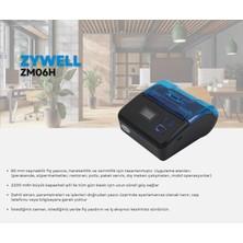 Zywell ZM06H Thermal Usb+Bt Mobil Fiş Yazıcı 80MM/S / 80MM